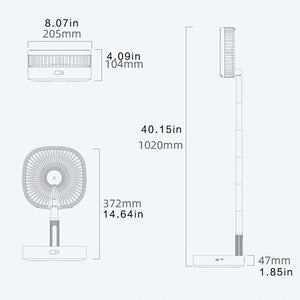 Telescopic Fan Handheld Fan Home Office Desk Speed Adjustable USB Rechargeable Fan Air Cooler Outdoor Travel