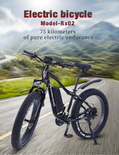 Load image into Gallery viewer, Electric Bike  1000W 48V 16A Mountain e Bicycle Fat Tire ebike Adults Mens 26 Inch 21Speed Aluminum Frame RX02
