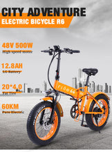 Load image into Gallery viewer, Electric Bike 26 Inch 48V 500W Fat Tire ebike Mountain Snow bike Folding Electric Bicycle
