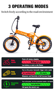 Electric Bike 26 Inch 48V 500W Fat Tire ebike Mountain Snow bike Folding Electric Bicycle