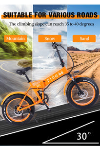 Electric Bike 26 Inch 48V 500W Fat Tire ebike Mountain Snow bike Folding Electric Bicycle