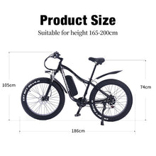 Load image into Gallery viewer, Electric Bike  1000W 48V 16A Mountain e Bicycle Fat Tire ebike Adults Mens 26 Inch 21Speed Aluminum Frame RX02
