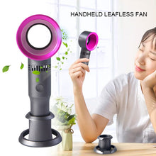 Load image into Gallery viewer, Usb Rechargeable Detachable Base Portable Fan Three Gears Mini Handheld Leafless Fan Desktop/Desktop Air Cooler With Led Ligth D
