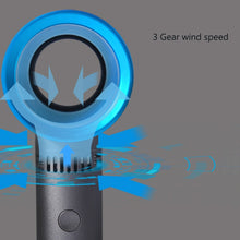 Load image into Gallery viewer, Usb Rechargeable Detachable Base Portable Fan Three Gears Mini Handheld Leafless Fan Desktop/Desktop Air Cooler With Led Ligth D
