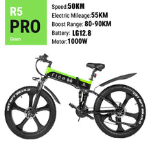 Load image into Gallery viewer, Electric Bike 1000W Lithium Battery Mountain e Bicycle Fat Tire ebike Adults Mens 26 Inch 21 Speed Aluminum Frame R5s
