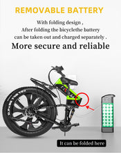 Load image into Gallery viewer, Electric Bike 1000W Lithium Battery Mountain e Bicycle Fat Tire ebike Adults Mens 26 Inch 21 Speed Aluminum Frame R5s
